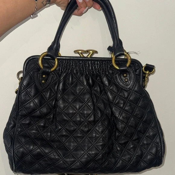 Black Quilted Handbag with Gold Chain MARC JACOBS